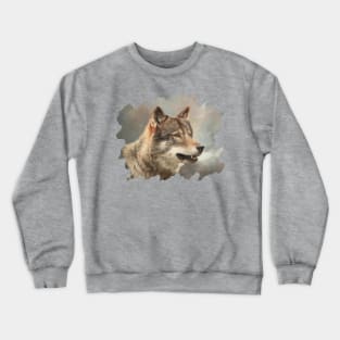 Grey Wolf Portrait Crewneck Sweatshirt